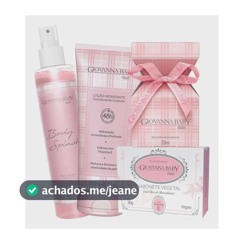 Giovanna Baby Classic Body Splash, Deo Colonia, Loção Hidratante E Sabonete Vegetal
