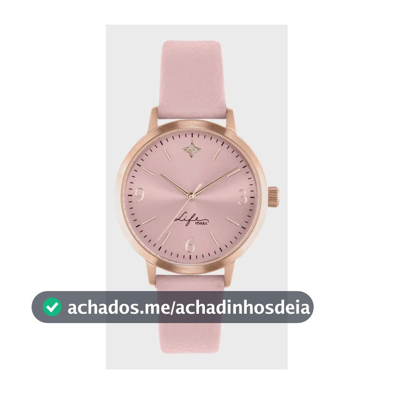 Relógio Life Realizações Feminino Couro Rosé Rosé