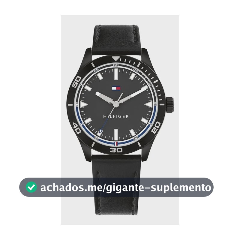 Relógio Tommy Hilfiger Toc Masculino Em Couro Preto 1791819 Preto