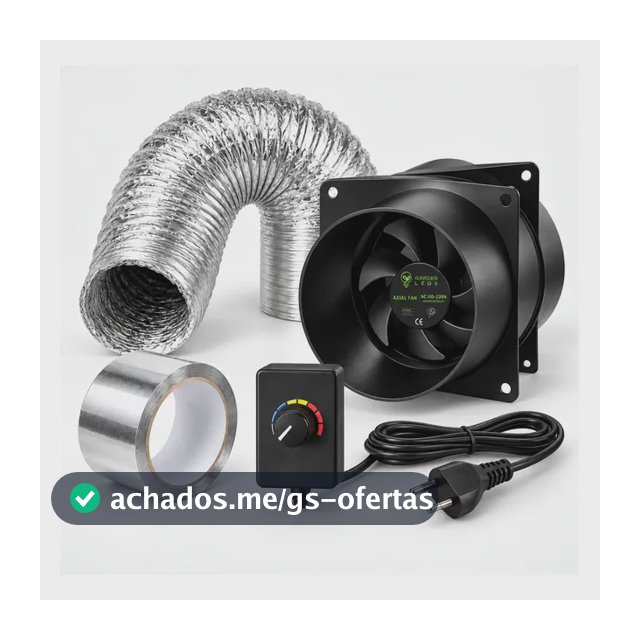 Kit Exaustor Axial 150mm C/ Dimmer + Duto Flexivel 1m Coifa