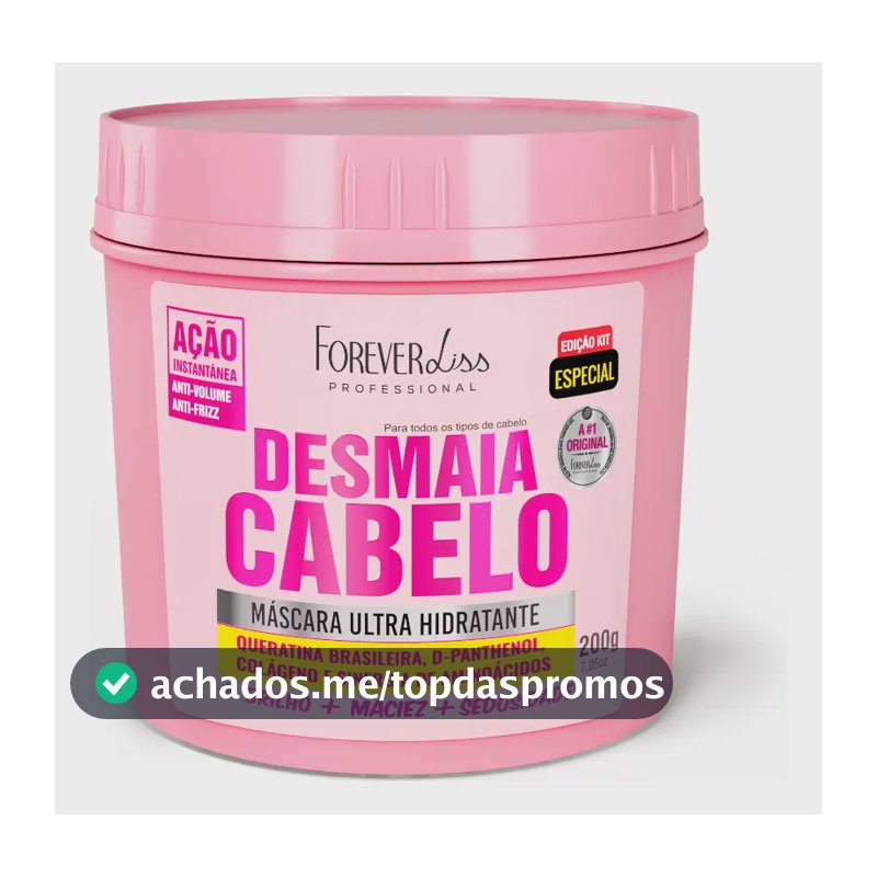 Máscara Ultra Hidratante Desmaia Cabelo Forever Liss 200g