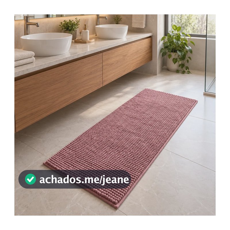 Tapete Passadeira Bolinhas Macarrão Antiderrapante 40x100cm 40 Cm 1 M Rosa