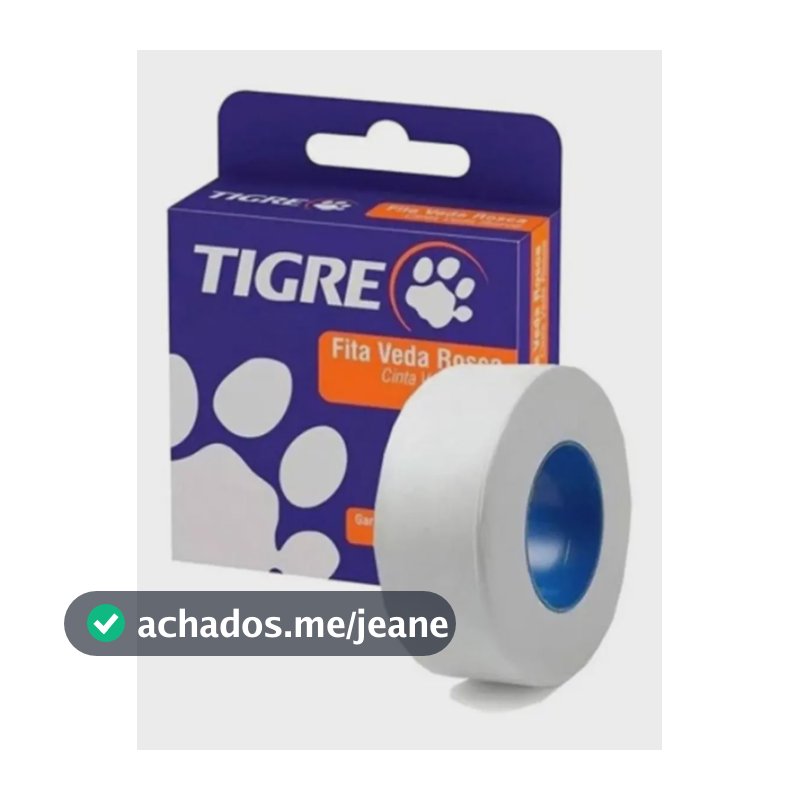 Fita Veda Rosca Tigre 18mm x 25m Teflon Branca para Torneira Chuveiro Cano Conexões PVC CPVC Metal Água Quente e Fria