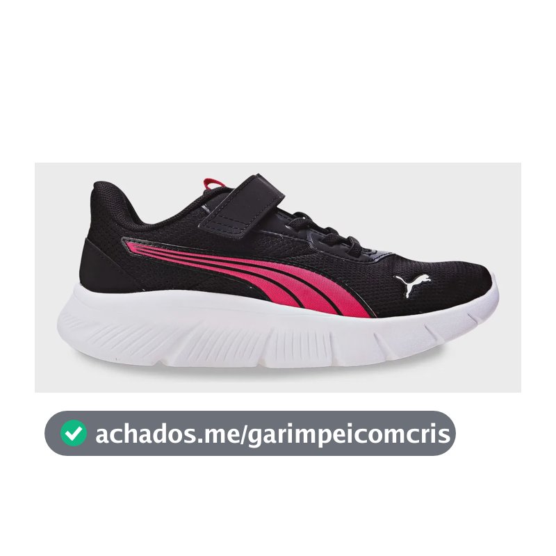 Tênis Infantil Flexfocus Modern Running Puma Puma Black-puma Pink-puma White Geométrico 31 Br