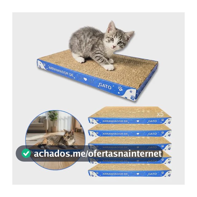 Kit 5x Arranhador Para Gato Papelão Protetor Sofá Antistress Bege