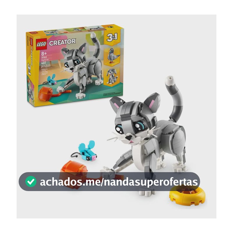 Forma De Montar Gato Brincalhão 3 Em 1 +8 Anos Lego