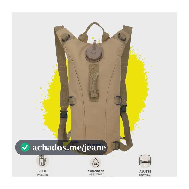 Mochila De Hidratação Tática Com Refil De Água 3 Litros Térmica Para Bike Bicicleta Ciclismo Trilha Corrida Tumblr Cor Bege