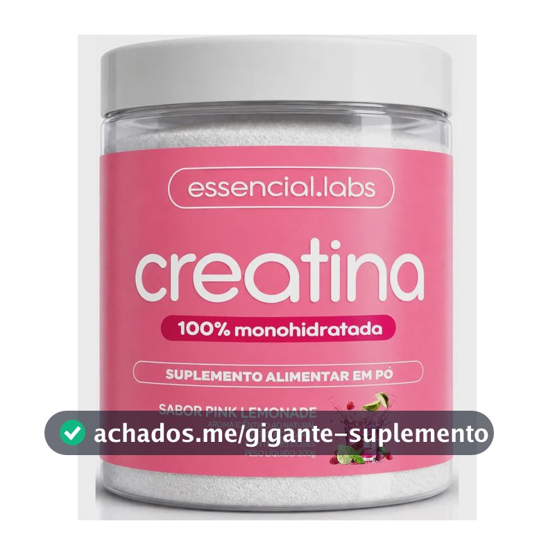 CREATINA MONOHIDRATADA 100% Pura - Sabor Pink Lemonade - 300g
