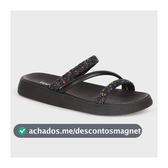 Sandalia Papete Moleca Feminina Tiras Strass Macia Original