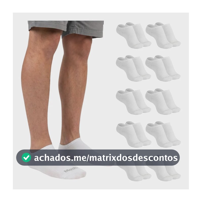 Kit 10 Pares Meia Invisível Soquete Algodão Confortável Mash 10 Brancas Meia Invisível Meia Cano Curto Meia Masculina Meia Feminina G ( 39 A 44 ) Meia Masculina Meia Feminina Meia Algodão