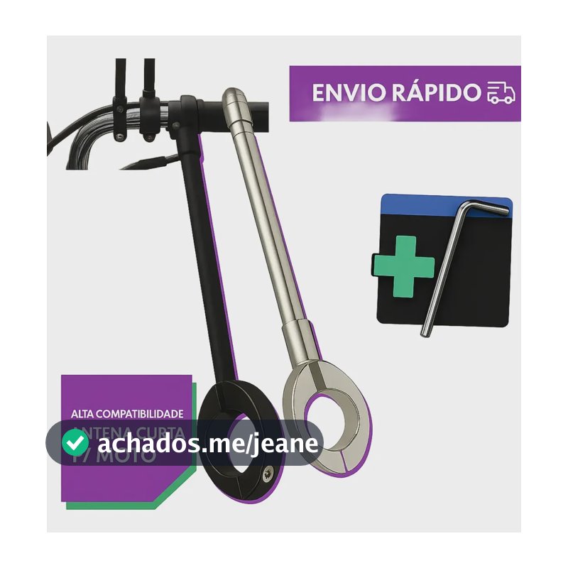 Antena Corta Pipa Moto Bicicleta Retrátil Aço Inox Guidão Cromada