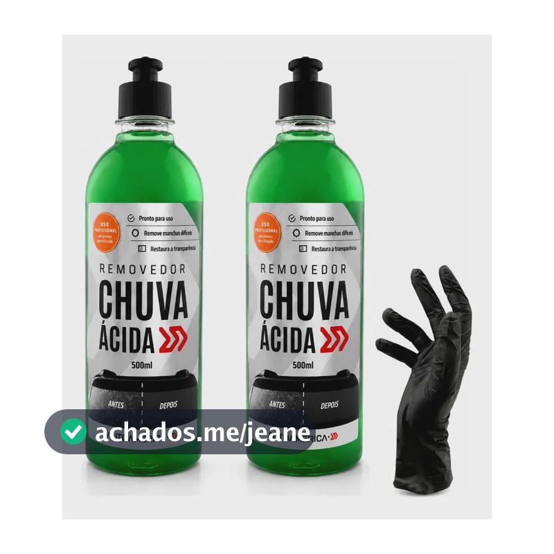 Kit 2 Removedor De Chuva Ácida Autoamerica 500ml + Luva