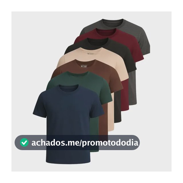 Kit 7 Camisetas Basica Lisa Algodão Premium Masculina