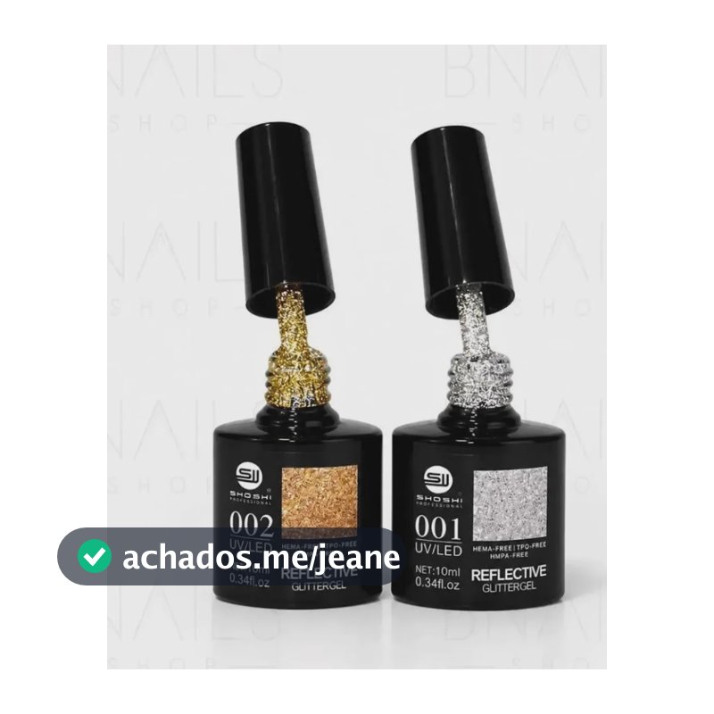 Kit 2 Esmalte Shoyyi Glitter Reflexivo Doura/prata