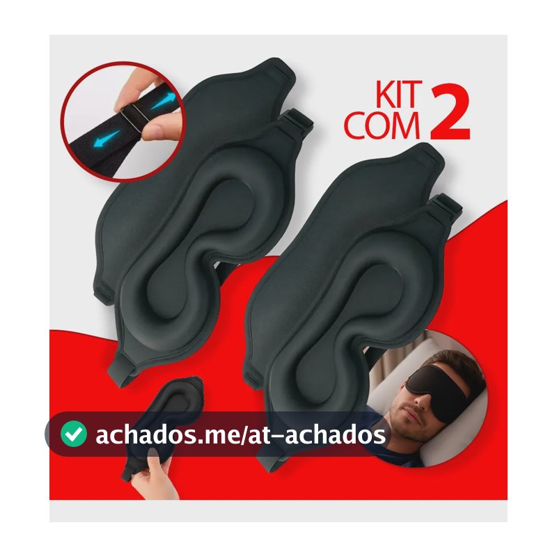 Kit 2 Máscaras de Dormir Evasecret 3D para Sono Profundo