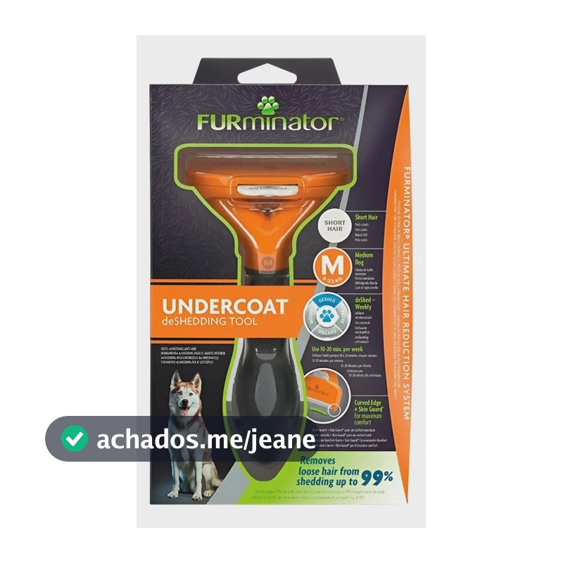 Rasqueadeira Furminator Para Cães Médios + Cor Pelo Curto