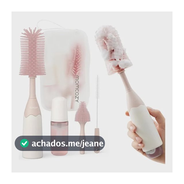 Kit Escova Limpeza Mamadeira Momcozy Rosa