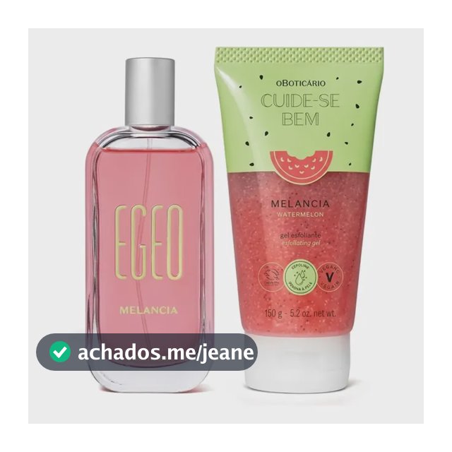 Combo Egeo Melancia: Colônia 90ml + Gel Esfoliante 150g