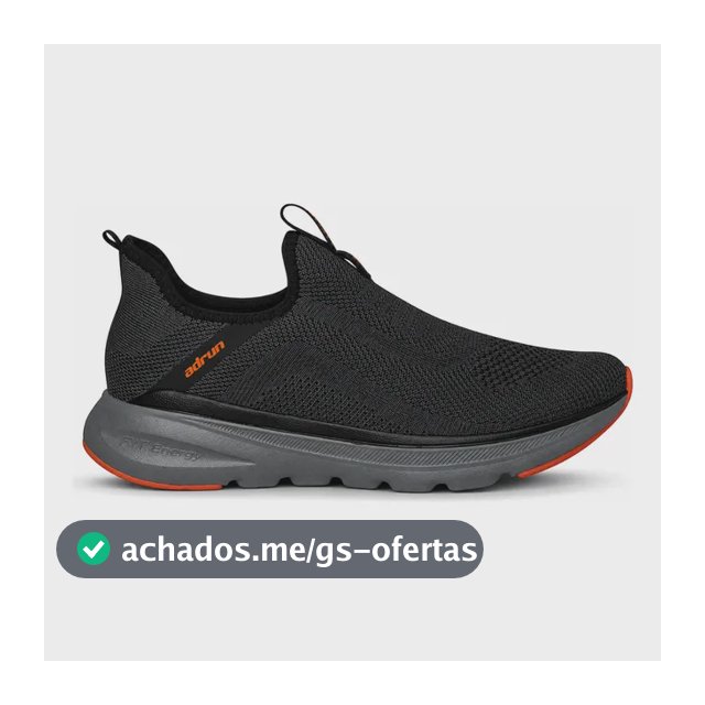 Tênis Masculino Adrun Calce Fácil Esportivo Conforto Origina Chumbo Geométrico 40 Br