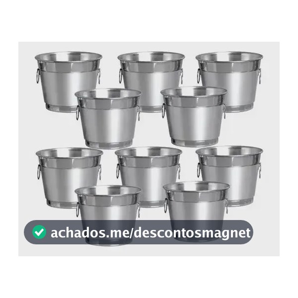 Kit 15 Balde Para Gelo E Champanhe 3,0 Litros Alumínio