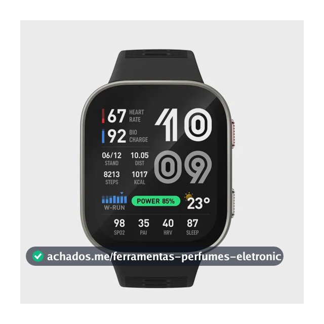 Relógio inteligente Amazfit Bip Max Amoled Smartwatch 2.07 Gps Bluetooth Calls 5atm IA Sports Running Fitness Garmin Xiaomi Huawei Apple Watch preto