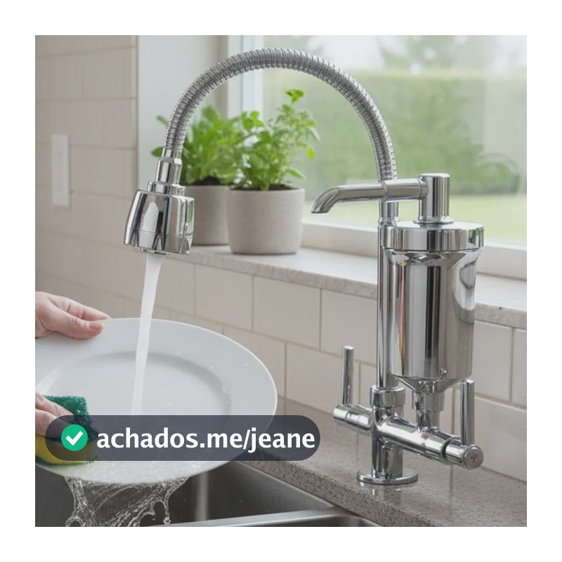 Torneira Com Filtro Gourmet Luxo Bancada Mesa Gourmet 2 jatos Cromado