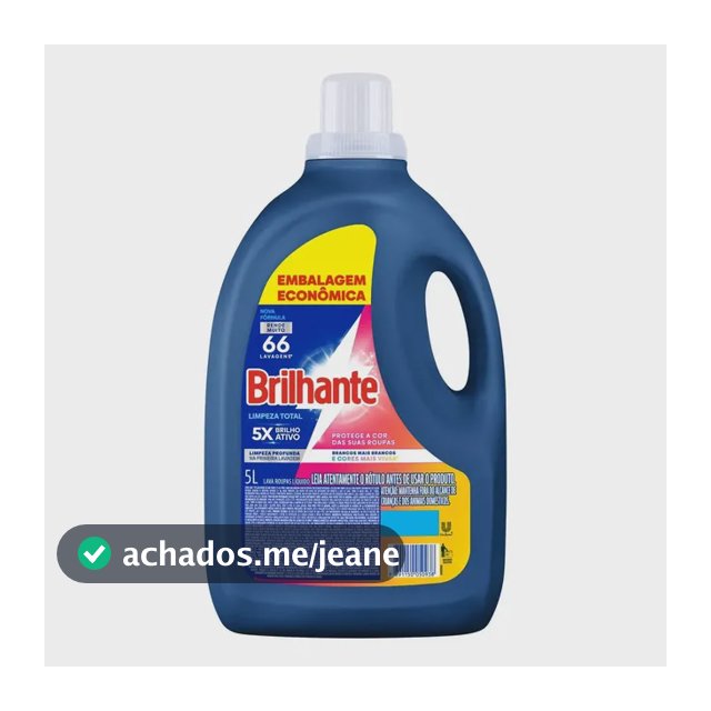 Lava Roupas Líquido Brilhante Limpeza Total 5 L Tira Manchas