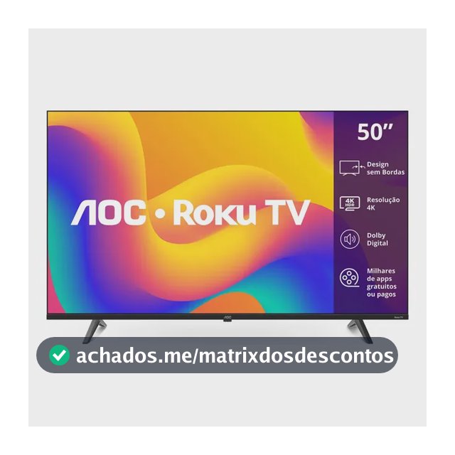 Smart Tv Aoc Led 50" 4k Wi-fi Roku Tv 50U7045/78G