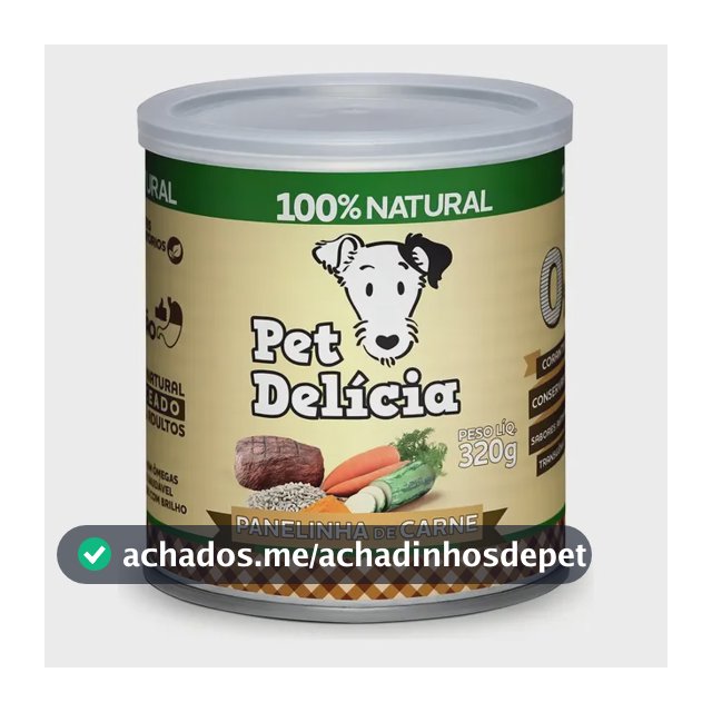Comida Molhada Cão Adulto Pet Delícia Panelinha de Carne 320g