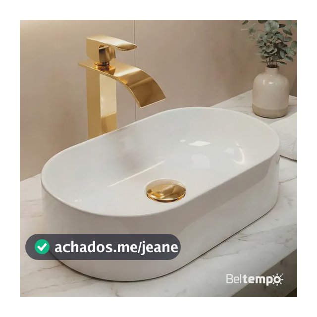 Cuba Pia de Apoio Sobrepor Oval 43x25 Branca Banheiro Lavabo Beltempo BT-2030