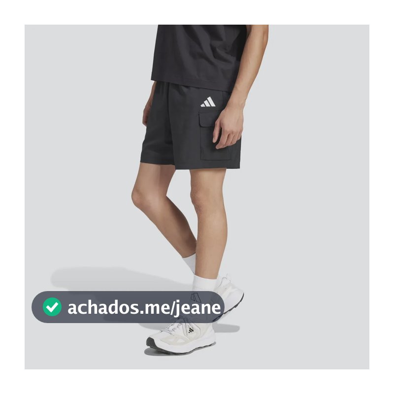 Shorts Masculino Cargo Chelsea Essentials adidas Black / White Liso P