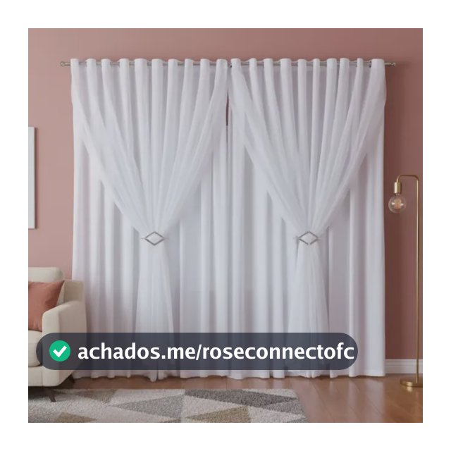 Cortina Lorena 3,00m X 2,40 Altura Voil Com Forro Luxo
