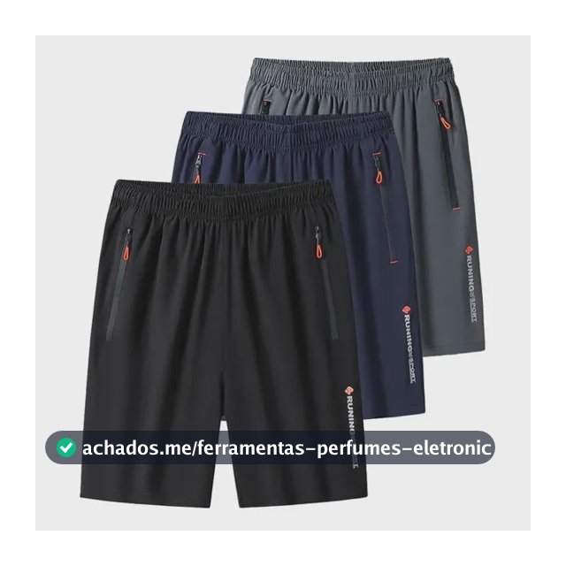 Kit 3 Bermudas Dry Fit De Alto Padrão Para Academia