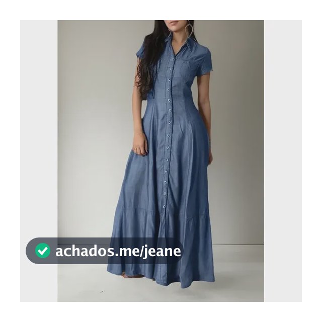 Vestido Feminino Gola Jeans