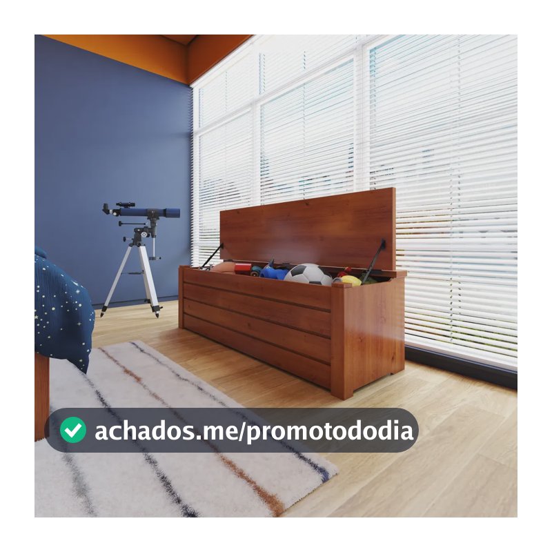 Baú De Madeira Maciça Madma Artemobili Garapa Cd Marrom