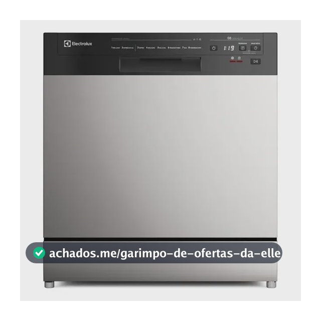 Lava-Louça Electrolux 8 Serviços Inox com Programa Lava & Seca 50 minutos LS08E Display Digital