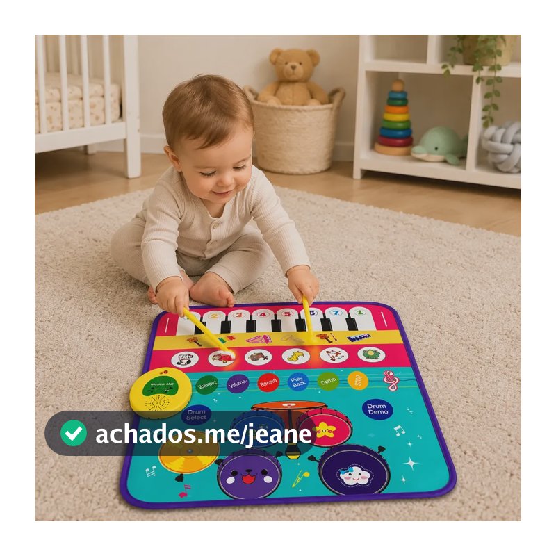 Tapete Musical Infantil Interativo Sensorial Bebê Divertido