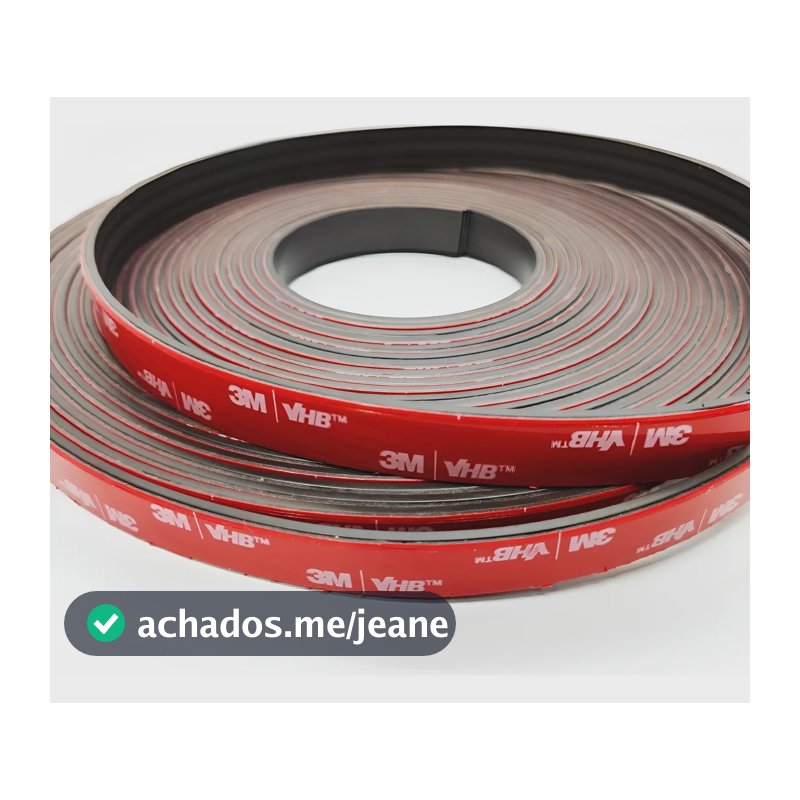 Perfil Magnético Adesivo 3m Fita Imã Flexível 14,5x2 - 5 Mts
