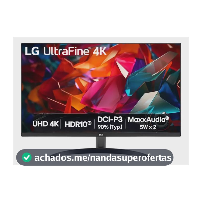 Monitor LG UHD 4K - Tela de 32", 4K, DCI-P3 90%, HDMI, Display Port, HDR10, AMD Free Sync. Dynamic Action Sync, Black Stabilizer, MaxxAudio, UltraHD, Preto- 32UR500K