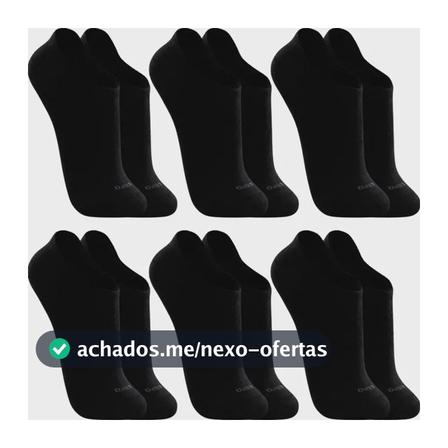 Kit 6 Pares Meias Soquete Invisível Lupo Algodão Unissex