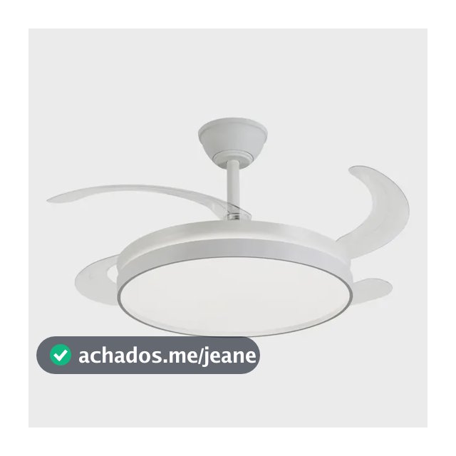 Ventilador De Teto Retrátil Com Luz Led Controle Air Blow Estrutura Branco