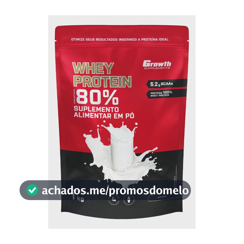 Suplemento em pó Growth Supplements Whey Protein Concentrado sabor Natural 1 kg