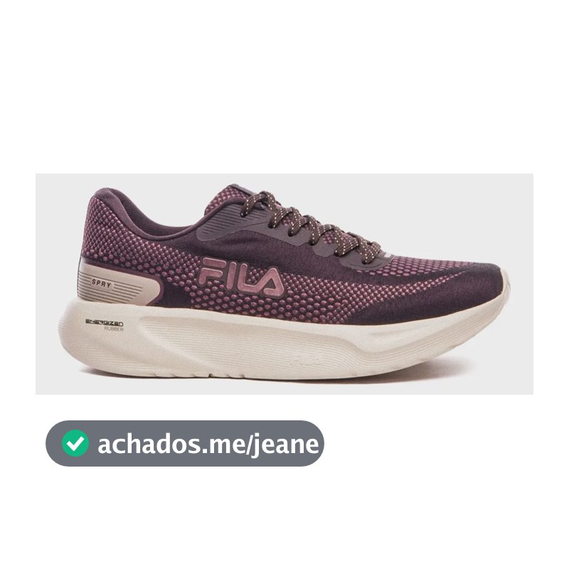 Tênis Fila Spry Feminino Original Academia Confortável Marrom Dark/vinho/castanho Claro 38 Br