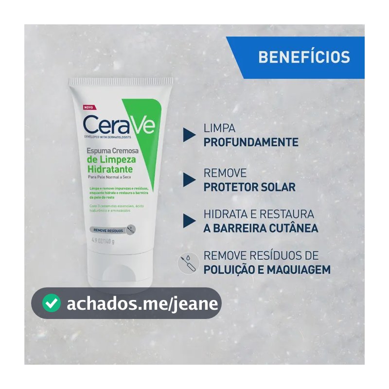 Espuma Cremosa De Limpeza Hidratante 60g Cerave Momento de aplicação Dia/Noite Todo tipo de pele