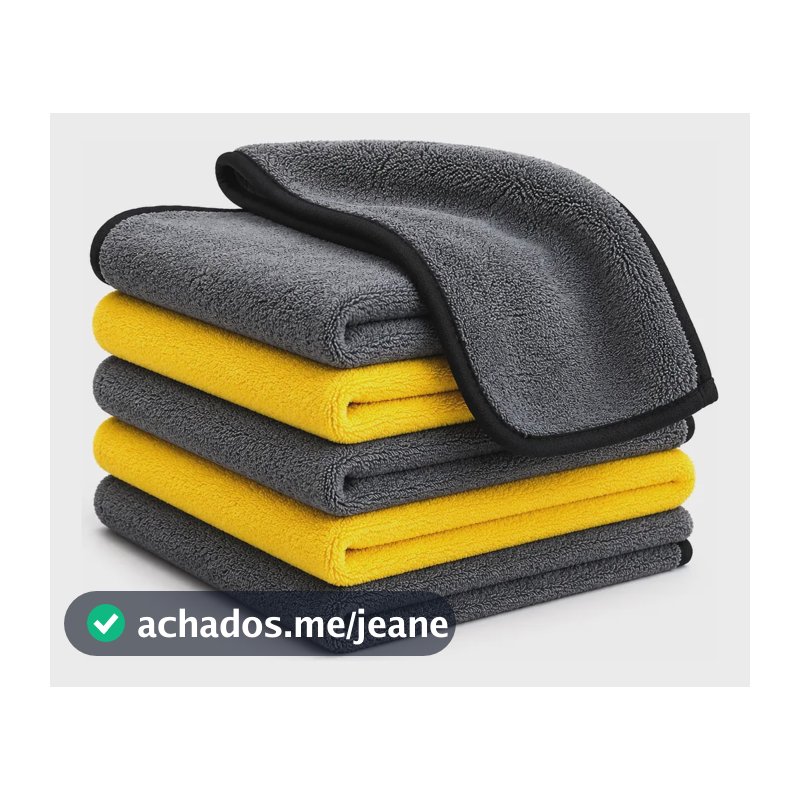 Kit 6 Toalhas De Microfibra 30x30cm Automotiva Alta Absorção Amarelo