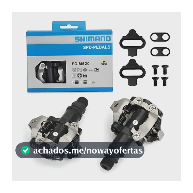 Pedal Shimano Pd-m520 Mtb Preto Com Tacos Preto