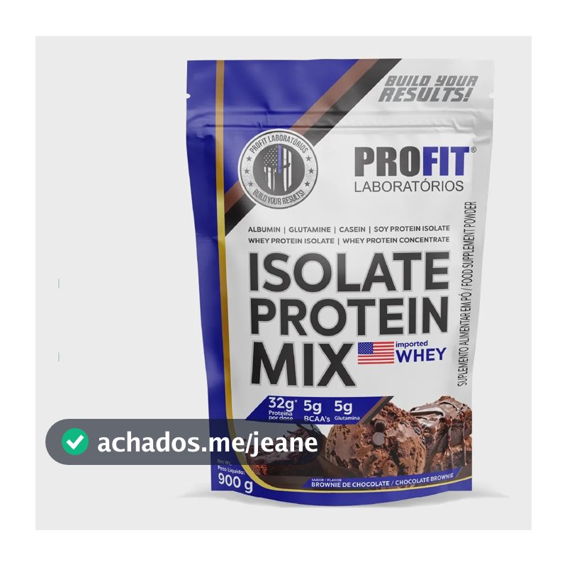 Whey Protein Isolado Isolate Protein Mix 900g Brownie de Chocolate Profit
