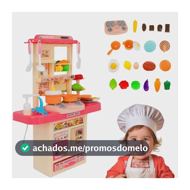 ATENTU Kit Cozinha De Brinquedo Completa Infantil Cor Rosa