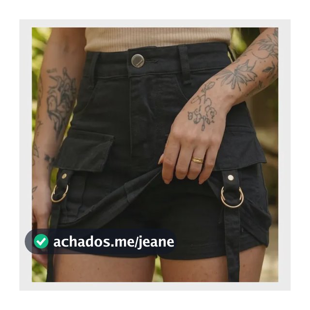 Short Saia Cargo Jeans Feminino Cintura Alta Com Lycra