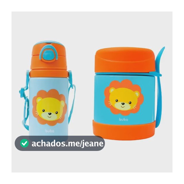 Kit Garrafinha Alumínio Com Pote Térmico Fun Buba Original